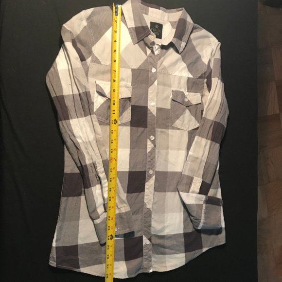 Nollie grey plaid flannel shirt Large - Picture 3 of 6